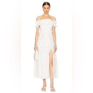 Astr White Lace Maxi Dress